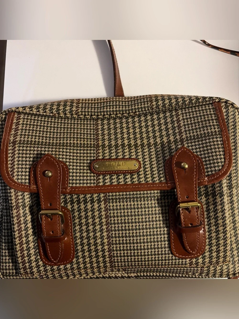 Vintage by Ralph Lauren Houndstooth Messenger Bag with pockets - Picture 3 of 11